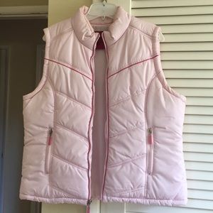 Pink puffed vest
